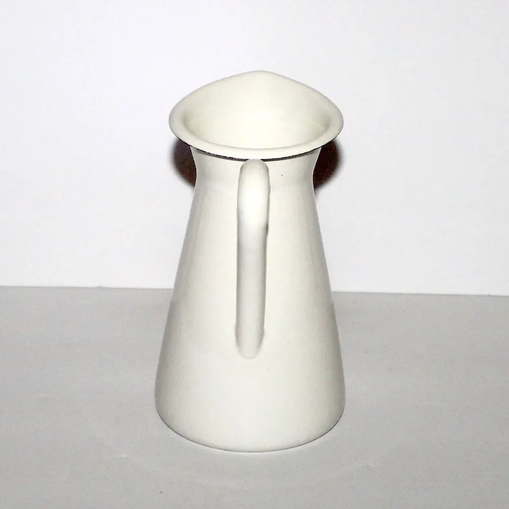 IKEA SOCKERART White Pitcher Vase metal enamel 6.5” farmhouse country